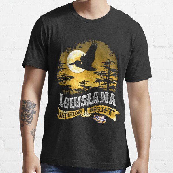 louisiana saturday night moon yellow on my sleeve science Essential T-Shirt  for Sale by MichaelPopee