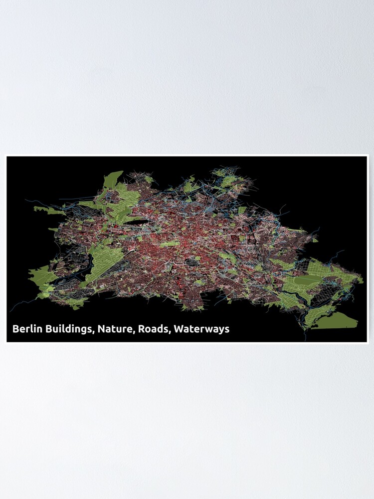 Alternate view of Berlin Buildings, Nature, Roads, Waterways - Print Poster