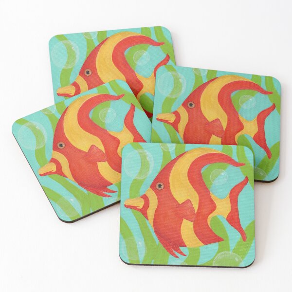 Item preview, bright happy tropical ocean fish sea life designed and sold by southernblubell.