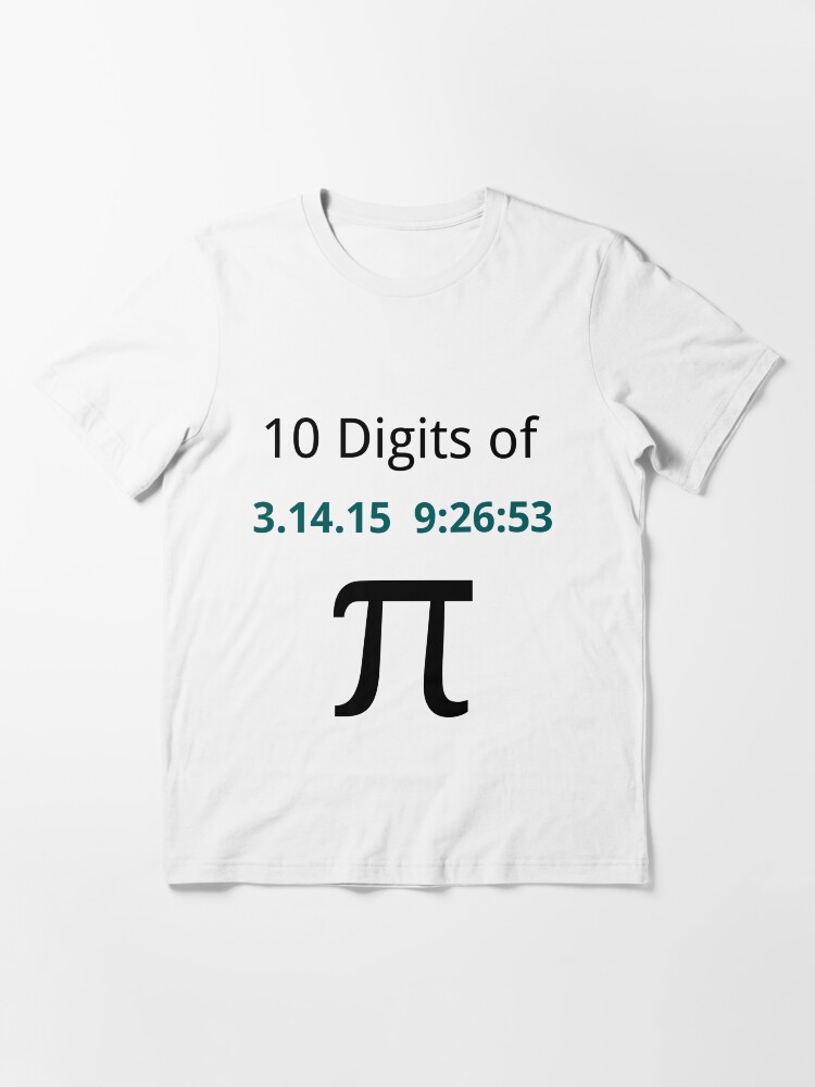 Alternate view of 10 Digits of Pi - White Geek T-Shirt for Pi Day 2015 Essential T-Shirt