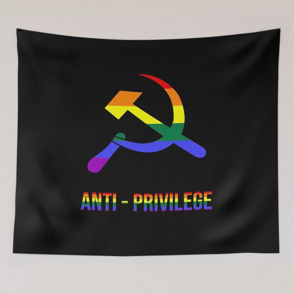 Item preview, Anti-Privilege Communism LGBT Rainbow Flag designed and sold by kailukask.