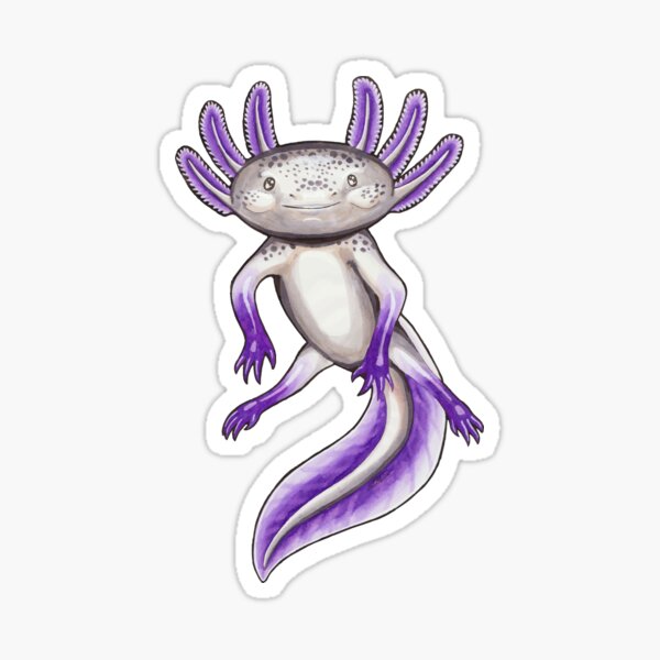 Ace-olotl - Asexual pride flag Axolotl Sticker