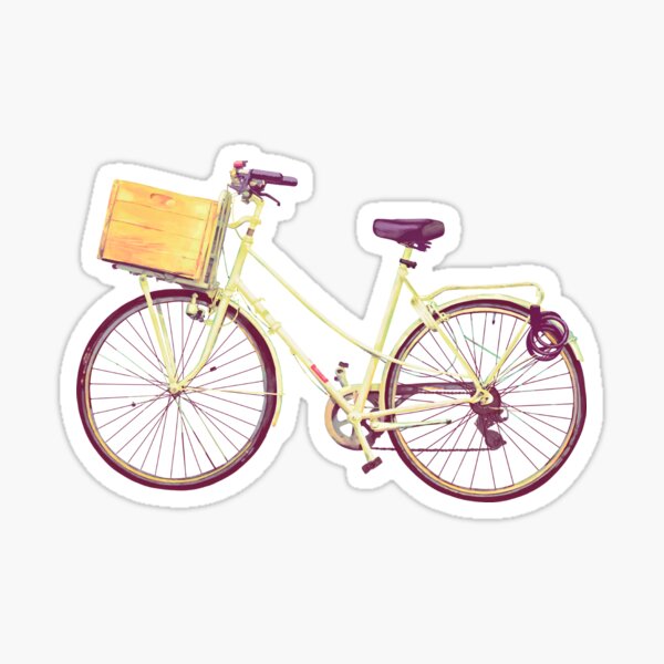 Watercolor Bicycle woman in the 19th century Sticker for Sale by  MimieTrouvetou