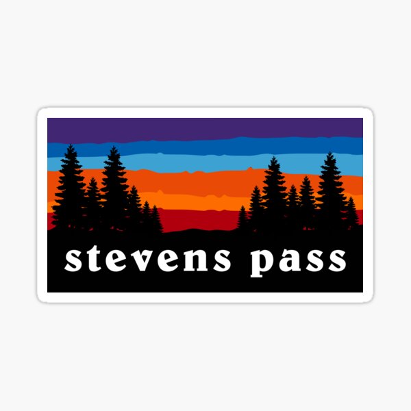 Stevens Pass Washington Forest Ski Snowboard Camping Mt. Rainier Hiking Mountain Sunset Gift Ideas Sticker