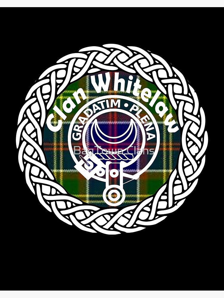 "Clan Whitelaw surname last name tartan crest badge" Art Board Print