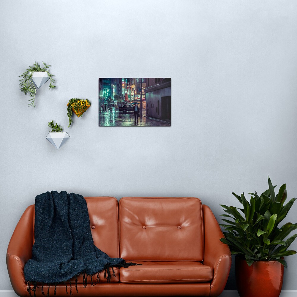 The Smiling Man // Rainy Tokyo Nights Metal Print