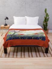 Japanese Cemetery in the Autumn Throw Blanket