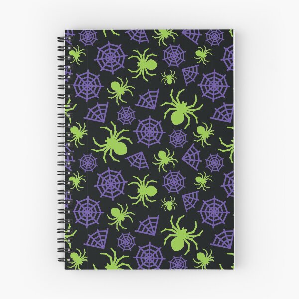 Aperçu de l'œuvre Motif d'araignée et toile d'araignée Halloween (vert et violet) créée et vendue par randrgiftshop.
