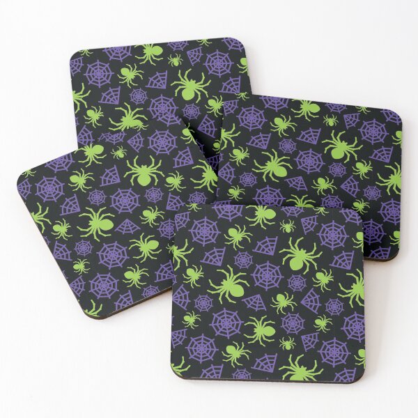 Item preview, Halloween Spider and Spider Web Pattern (Green and Purple) designed and sold by randrgiftshop.