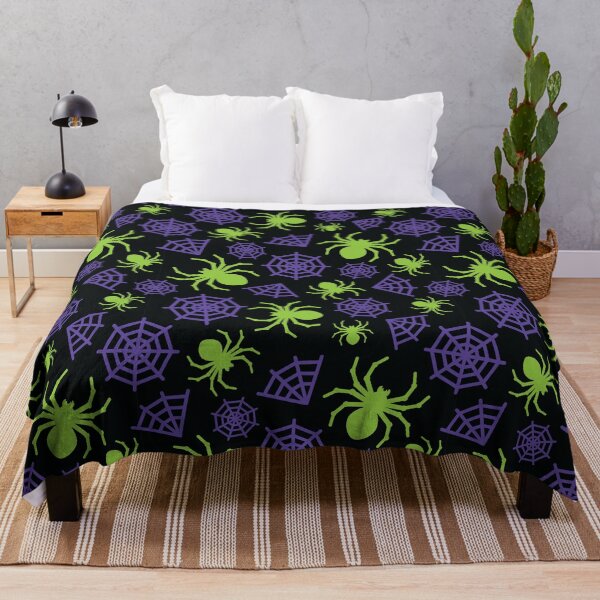 Item preview, Halloween Spider and Spider Web Pattern (Green and Purple) designed and sold by randrgiftshop.
