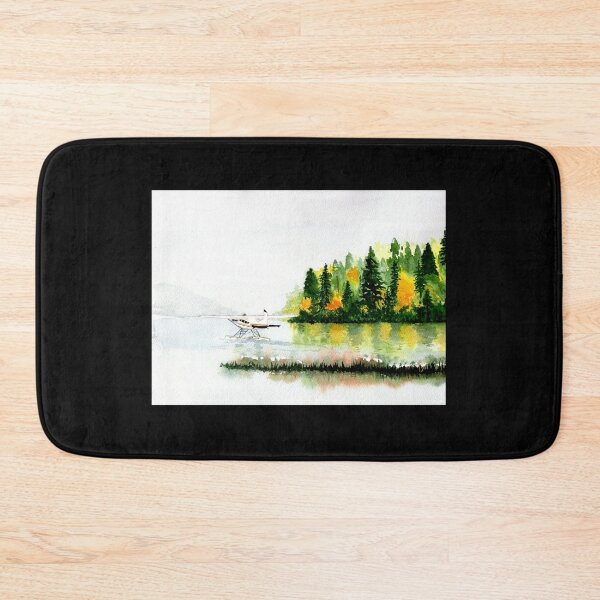 Item preview, Pacific Northwest Float Plane in Fog, watercolor painting designed and sold by MMc Buck.