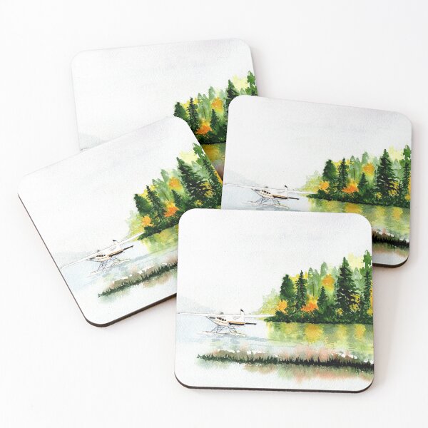 Item preview, Pacific Northwest Float Plane in Fog, watercolor painting designed and sold by MMc Buck.