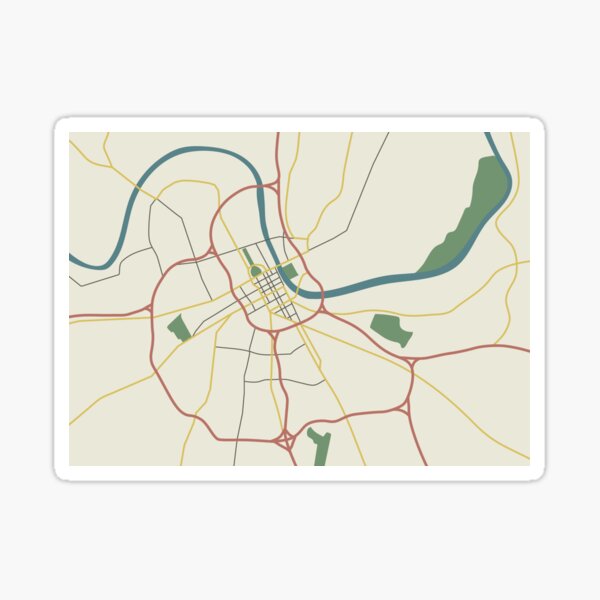 Nashville Illustrated Map Sticker