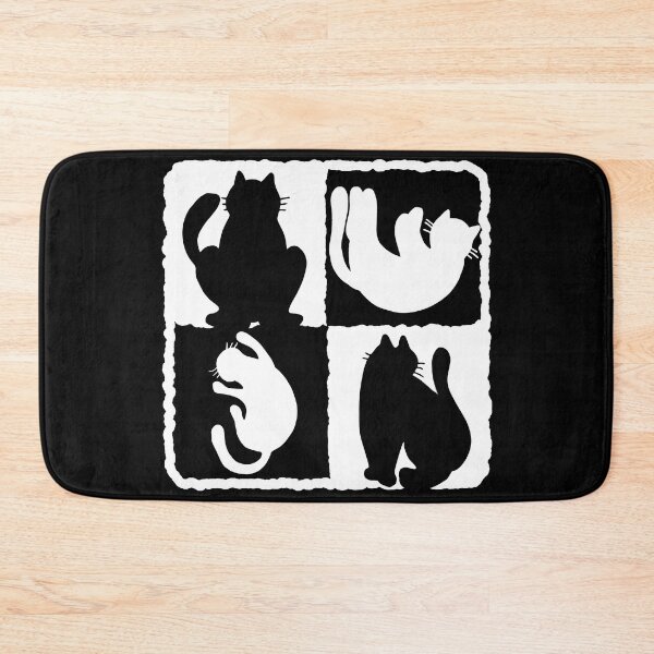 Item preview, Silhouettes of cats in a square white black designed and sold by joseartgel.