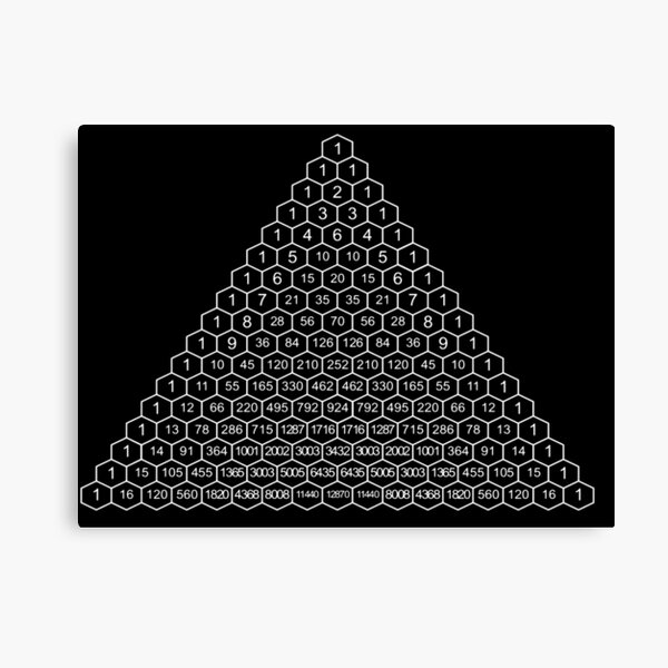 Pascal's Triangle is a triangular array of the binomial coefficients Canvas Print