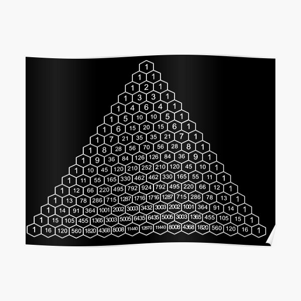 Pascal's Triangle is a triangular array of the binomial coefficients Poster