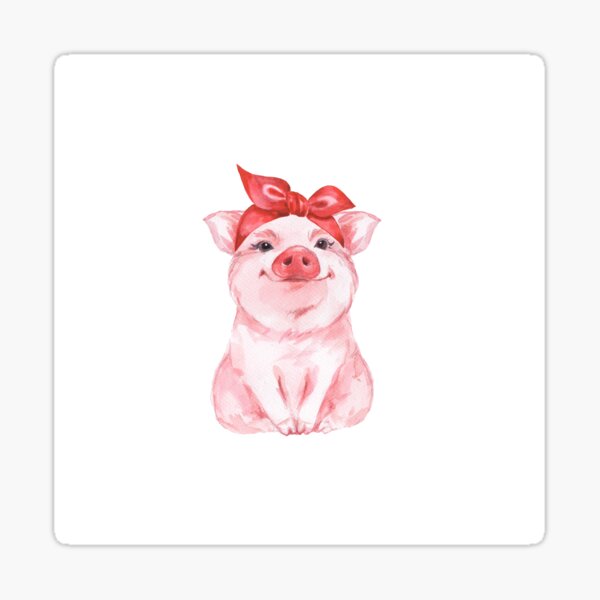 Cochon en rouge Sticker