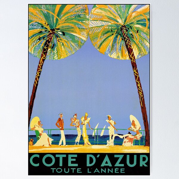 French Riviera Attractions Posters For Living Room Travel Art