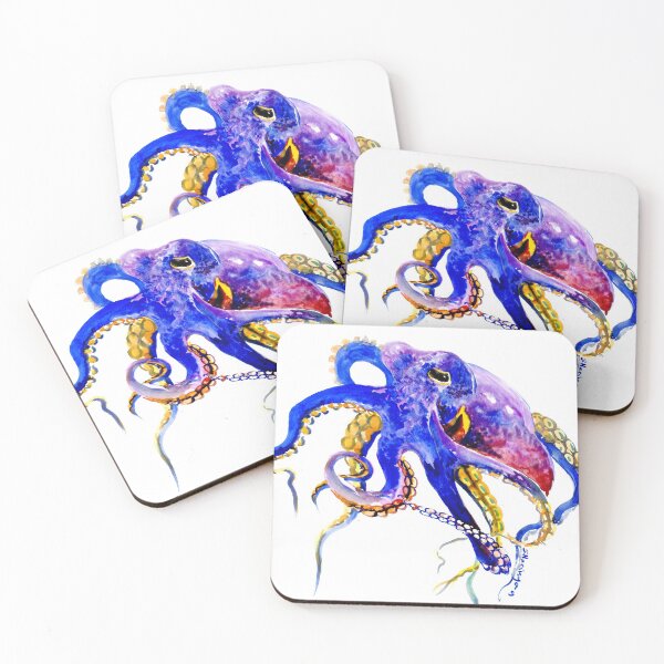 Item preview, Ocotpus Blue, Gold aquatic Beach Octopus design designed and sold by surenart.