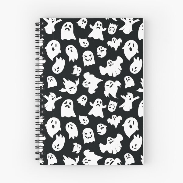Item preview, Halloween Ghosts and Spirits Pattern (White on Black) designed and sold by randrgiftshop.
