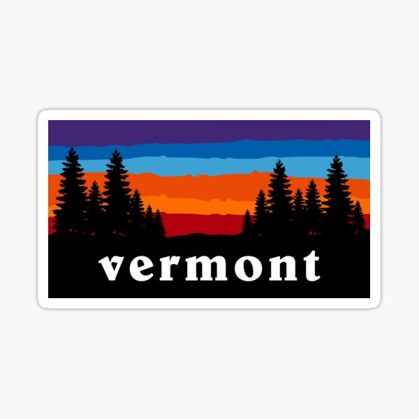 Vermont Forest Ski Snowboard Camping Ski The East Hiking Mountain Sunset Gift Ideas Sticker