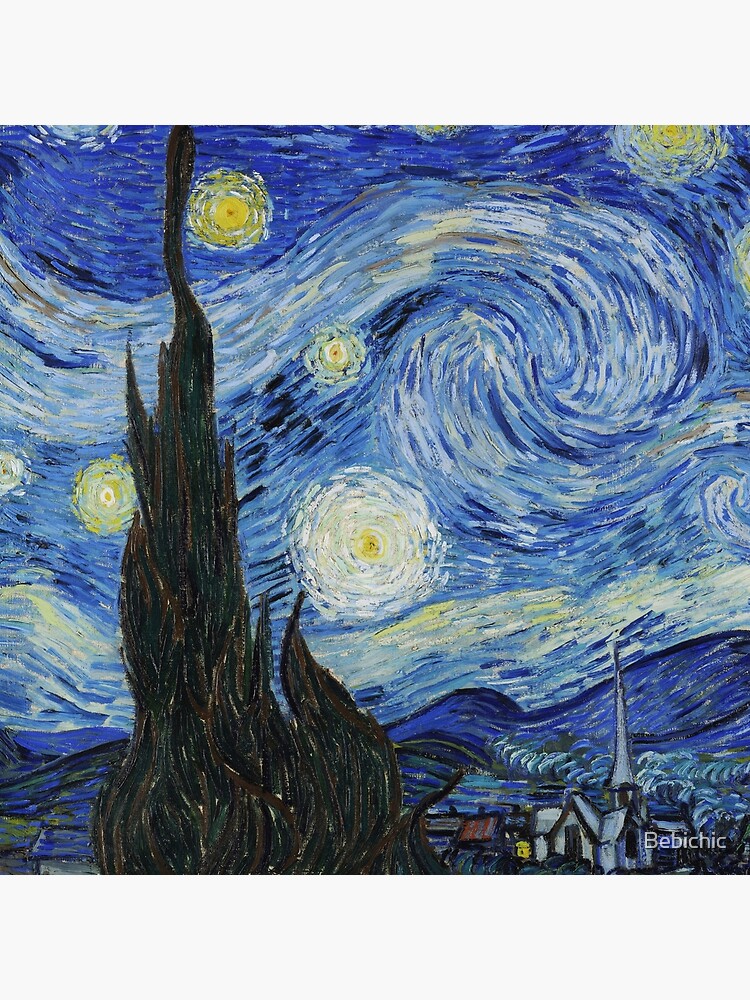 The Starry Night Tote Bag Vincent Van Gogh Fine Art Print 