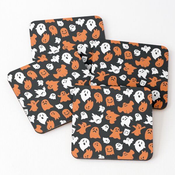 Item preview, Halloween Ghosts and Spirits Pattern (White and Orange) designed and sold by randrgiftshop.