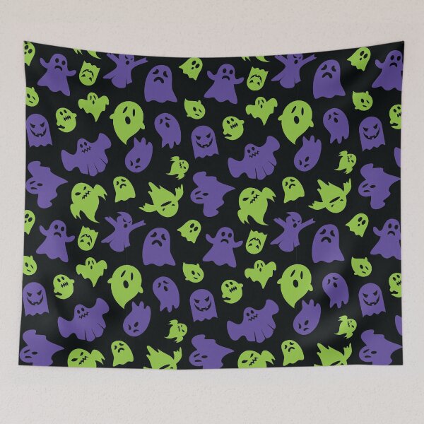 Item preview, Halloween Ghosts and Spirits Pattern (Purple and Green) designed and sold by randrgiftshop.