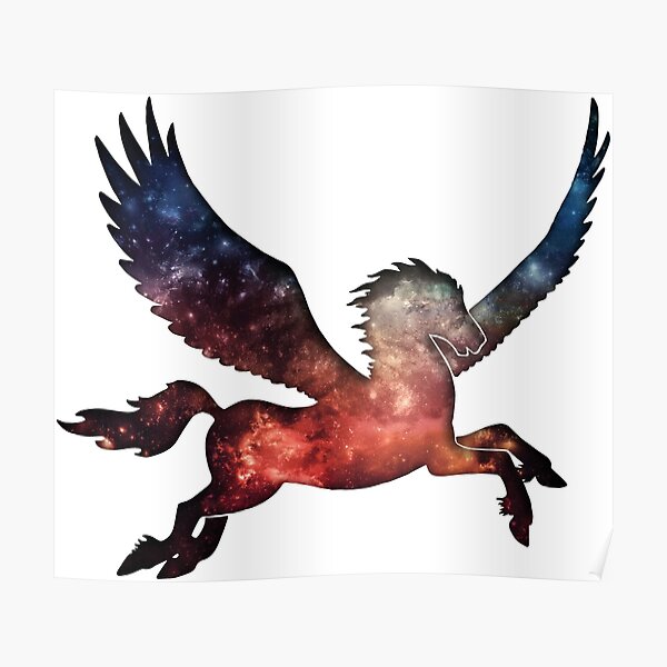 Galaxy Pegasus Silhouette Poster