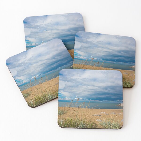 Stormy Beach, Calm after the storm, Beach house decor Coasters (Set of 4)