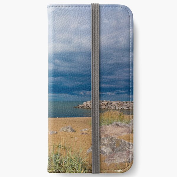 Stormy Beach, Calm after the storm, Beach house decor iPhone Wallet