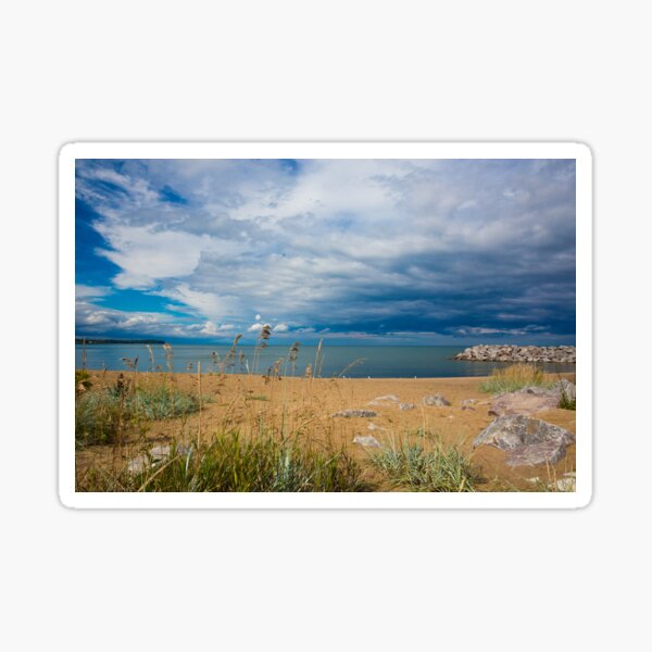 Stormy Beach, Calm after the storm, Beach house decor Sticker