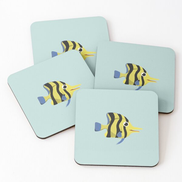 Item preview, Tropical Yellow and Black Striped Happy Fish designed and sold by EyeLoveAnimals.