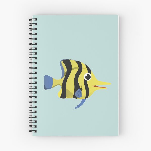 Item preview, Tropical Yellow and Black Striped Happy Fish designed and sold by EyeLoveAnimals.