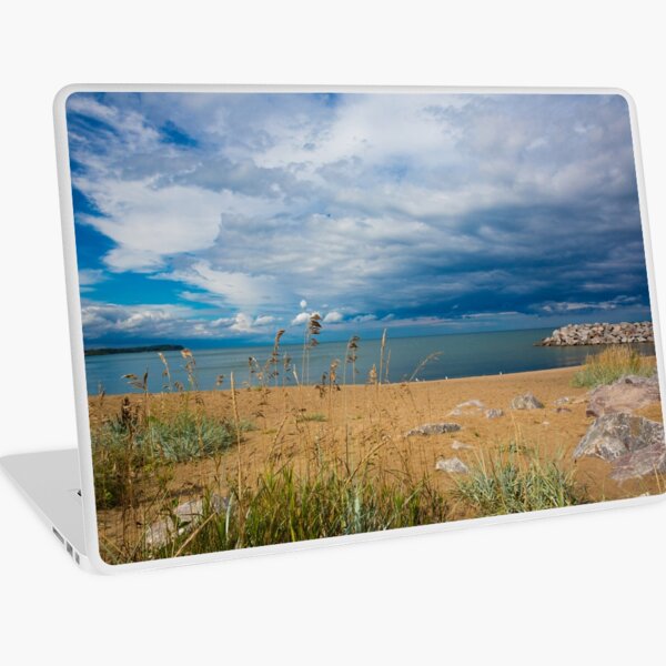 Stormy Beach, Calm after the storm, Beach house decor Laptop Skin