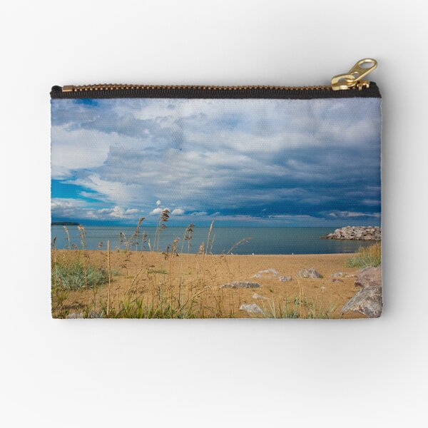 Stormy Beach, Calm after the storm, Beach house decor Zipper Pouch