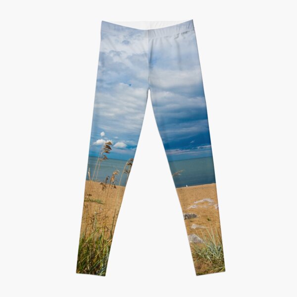 Stormy Beach, Calm after the storm, Beach house decor Leggings