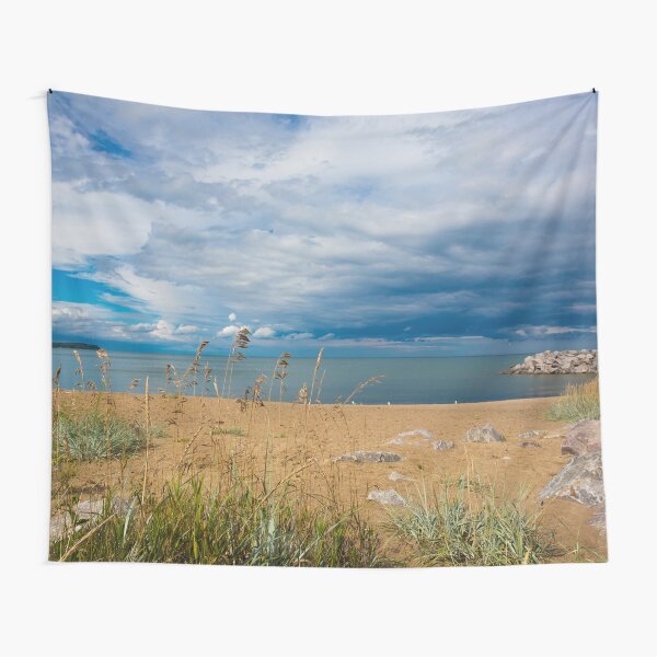 Stormy Beach, Calm after the storm, Beach house decor Tapestry