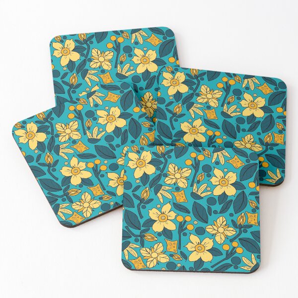 Item preview, Floral Delights Bright Teal designed and sold by Sheri42.