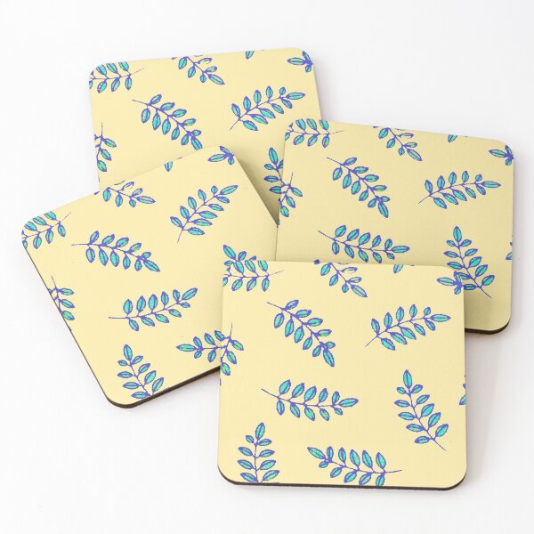Item preview, Leaf Prints in blue-violet, teal, pale yellow designed and sold by djrunnels.
