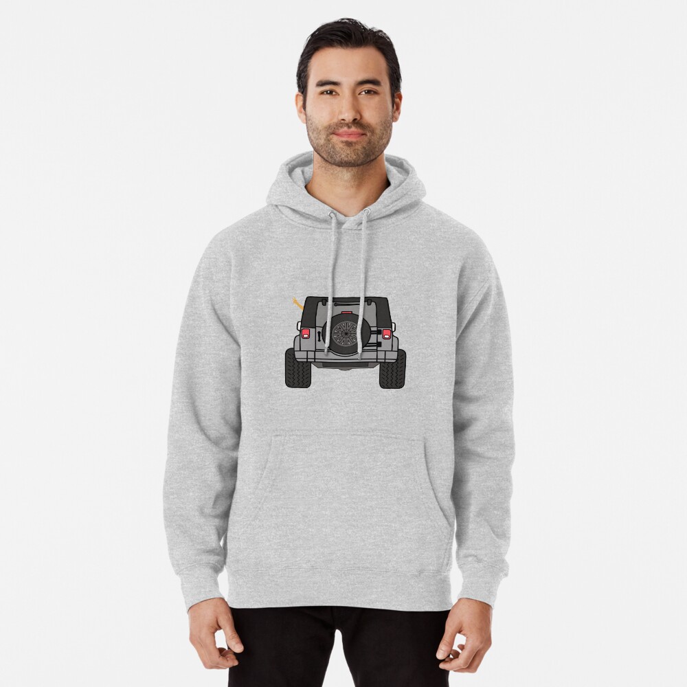 Download "Jeep Wave Back View - Gray (Grey) Jeep" Pullover Hoodie ...