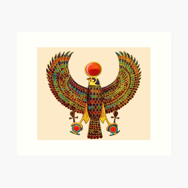 Item preview, Ra, Who Is Horus Of The Two Horizons, Ancient Egyptian Falcon Sun Divinity. designed and sold by heartsforlove.