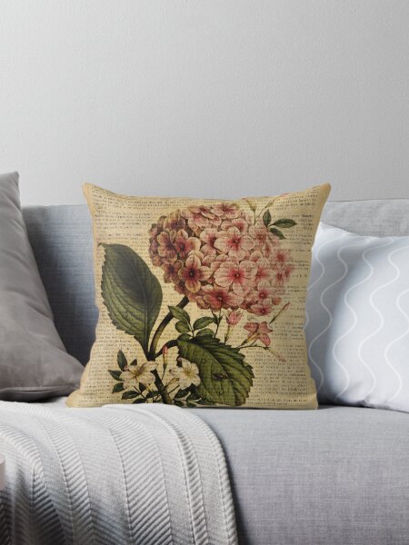 Artikel-Vorschau von Botanischer Druck, auf alter Buchseite - Blumen- Hortensieblüte, designt und verkauft von Art by Lilia.