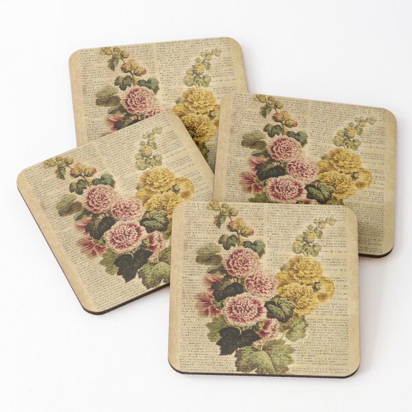 Item preview, Botanical print, on old book page - flowers designed and sold by Art by Lilia.