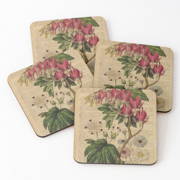 Item preview, Botanical print, on old book page - flowers designed and sold by Art by Lilia.