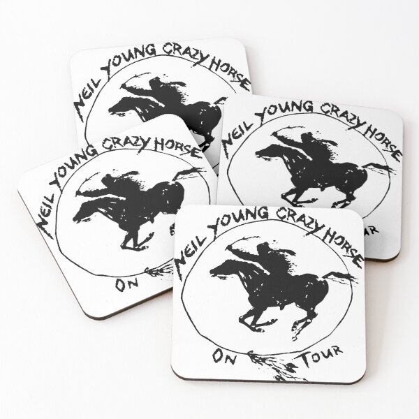 neil young crazy horse tour 2019 2020 kosongsatu Unisex White T-Shirt Front Coasters (Set of 4)