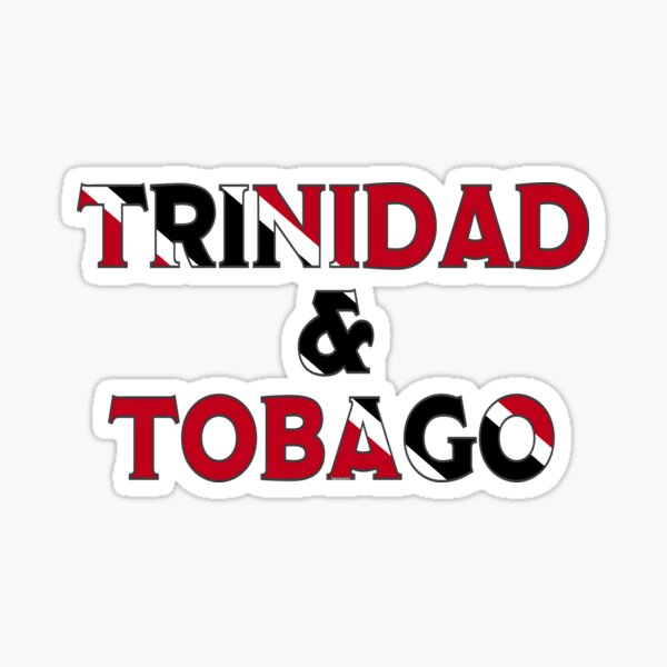 Trinidad & Tobago Font With Flag Sticker