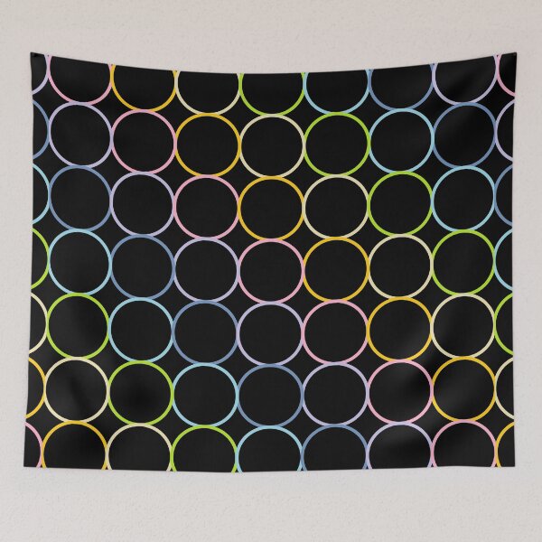 Item preview, Pastel Rainbow Circles Black  designed and sold by lornakay.