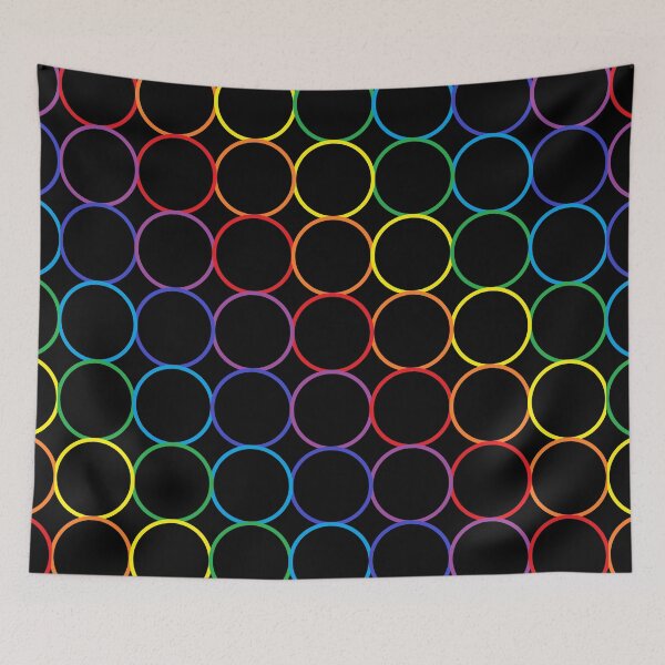 Item preview, Rainbow Circles Black   designed and sold by lornakay.