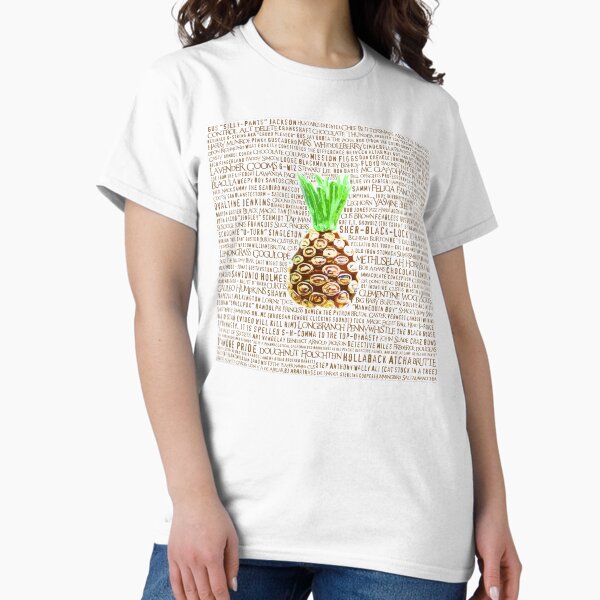 Psych Burton Guster Nicknames - Television Show Pineapple Room Decorative TV Pop Culture Humor Lime Neon Brown Classic T-Shirt